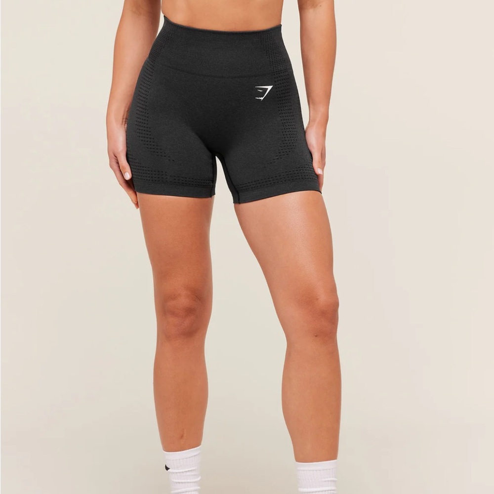 Gymshark Black Vital Seamless Shorts, Large